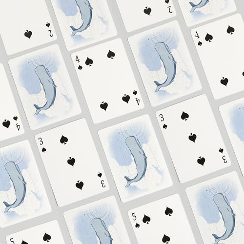 Baraja de juego Whale, Blue, 52 cartas tamaño póker miniatura 4