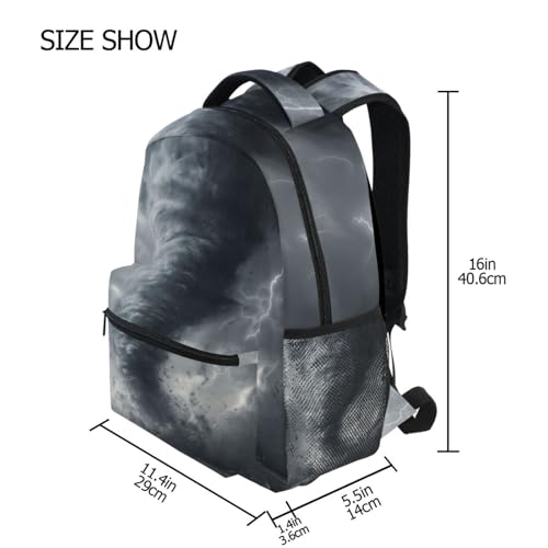 Backpack for Girls Boys, Teenager Bookbag College Rucksack Travel Daypack School Bag Kids Backpack Road Black Tornado Lightning4