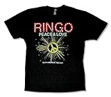 Adult Ringo Starr Peace Rays Tour '14' Black T Shirt (Large)