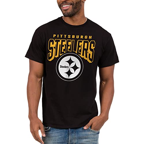 Junk Food NFL - Pittsburgh Steelers - Bold Logo - Officially Licensed Adult Short Sleeve Fan Tee for Men and Women