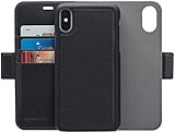 AmazonBasics iPhone X PU Leather Wallet Detachable Case, Black