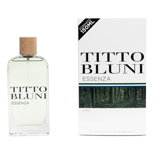 TITTO BLUNI - Essenza Uomo, Colonia Hombre, 150 ml, Perfume Formato Spray, Eau de Toilette Natural y Masculina, Aroma Cítrico Especiado, Fragancia Fresca y de Larga Duración