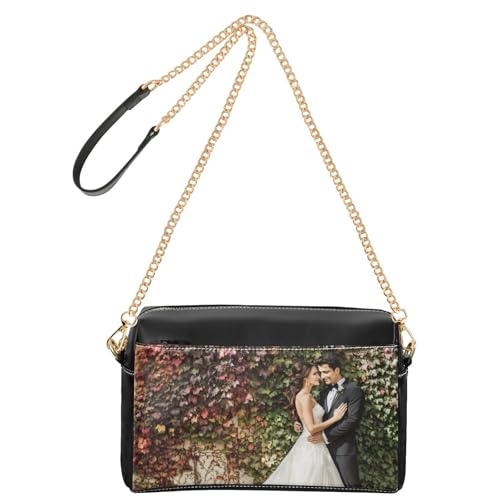 Personalized Photo Crossbody Handbag Purse Custom Shoulder Bag Leather Chain Bags Christmas Anniversary for Gift
