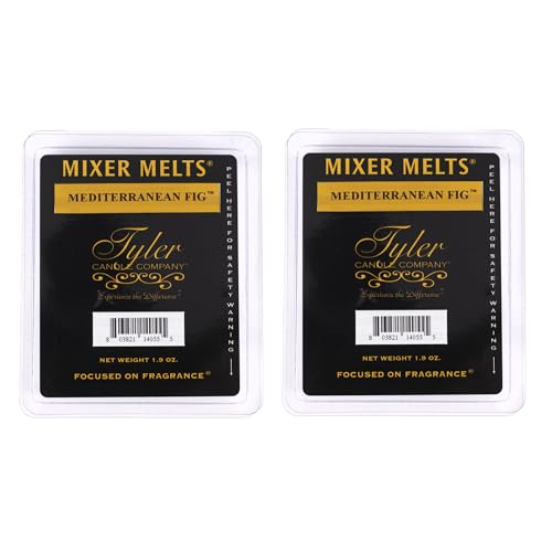 Tyler Candle Company Mediterranean FIG 1.9 Ounce Scented Mixer Wax Melt Cubes for Tart Burner, Pack of 2