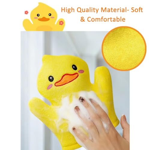 Image of BubbleGlove, Baby Bath Mitt Wash Gloves Hand Puppet for Kids & Toddler, Bath Sponge & Baby Washcloth Mitt for Kids & Adults, Body Scrubber for Mommy & Me (Cute Duck,Frog & Bear)