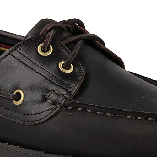 PAYMA - Chaussures Bateau Mocassin de Sport en Cuir pour Hommes. Grandes Tailles. Cuir huilé. Semelle en Caoutchouc. Marron Huilé, EU 42 – vue 9