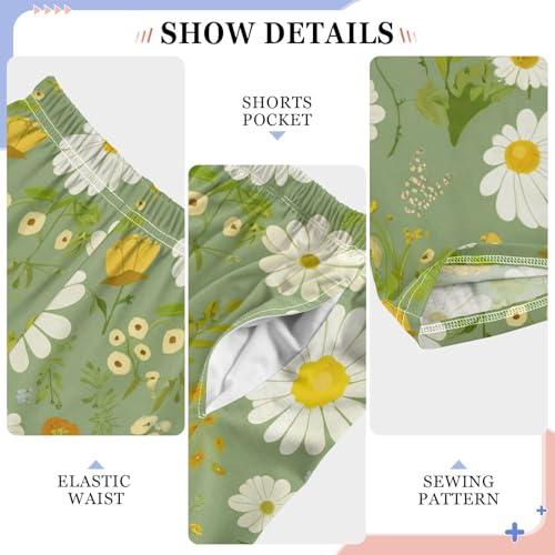 J JOYSAY Buttercup Floral Sage Pajamas Pants Soft Long Pajama Bottoms Lounge Sleep Pants Size S-XL4