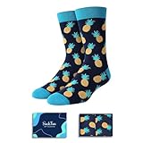 Pineapple Gifts for Men - Hawaiian Gifts, Fertility Socks for Adult, Novelty Fruit Socks Black