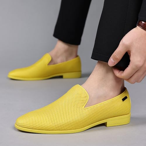 Image of Mens Tuxedo Dress Loafers Slip On Formal Wedding Shoes