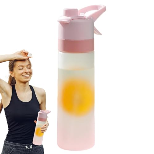 Water Bottle with Mist Spray - 650ml Water Bottle for Misting and Drinking, Mist Water Bottle with Carry Strap | Portable Reusable Water Mist Bottle for Gym, Running, Cycling