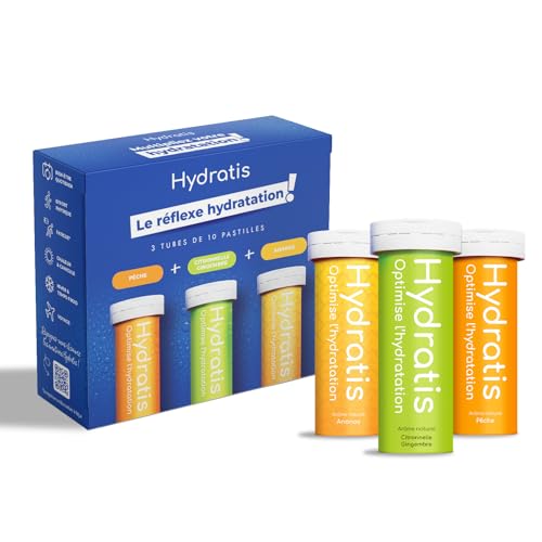 HYDRATIS - Pastilles Hydratation Electrolytes - Kit Découverte/Voyage - Mix 3 Mini Tubes - Améliore l'Hydratation et Favorise l'Énergie - Formule Isotonique...