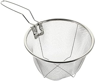DOITOOL Stainless Steel Deep Fry Basket Round Wire Mesh Fry Basket Deep Fryer Strainer with Handle for Frying (31.5X18X11cm)