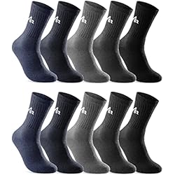 sockenkauf24 10 Pares Calcetines Deportivos Calcetines Tenis Calcetines Trabajo Hombre Mujer Algodón i1R (Mezcla de Colores 43-46)