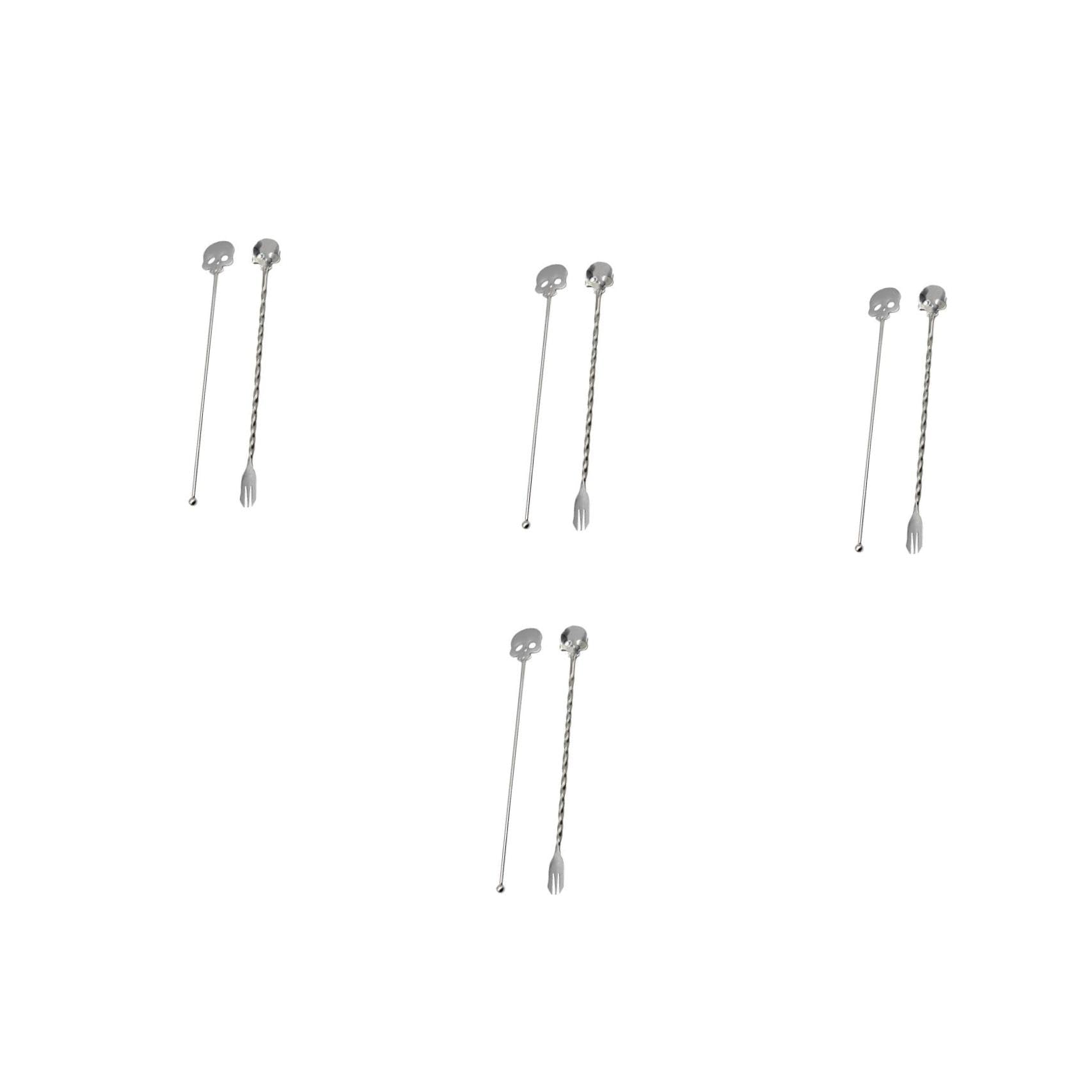 Palitos de acero inoxidable para cóctel y cucharas mezcladoras de café largas