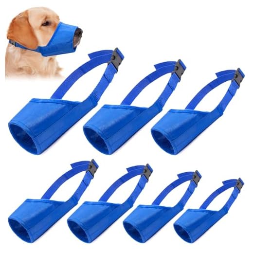 Coppthinktu Dog Muzzle Suit, 7PCS Dog Muzzles for Biting Barking Chewing, Adjustable Dog Mouth Cover for Small Medium Large Dogs, Soft Comfortable Dog Muzzle for Long Snout