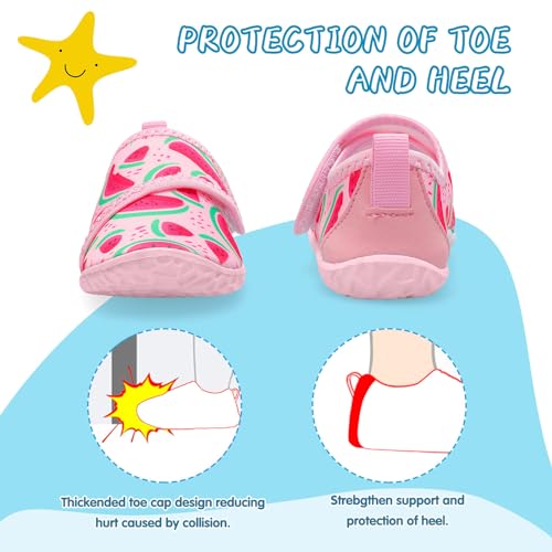 shopUAL Toddler Water Shoes Kids Girls Boys Beach Aqua Socks Skin Barefoot Walking Water Shoes Quick Dry Non-Slip Breathable Swim Pool Surf3