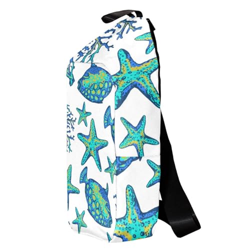Mochila bandolera ergonómica y multicolor con diseño marino ideal para organizar tus objetos 3
