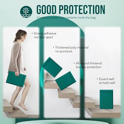 Image of Fuxury Large Bubble Mailers 10.5x16 inch 250 Pack Forest Green Self Seal Padded Envelopes Opaque Mailing Envelopes Bubble Padded Cushion Padded Mailers for Packaging Small Business Bulk #5