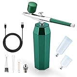 KIT AEROGRAFO CON COMPRESSORE SENZA CORDOLI: La caratteristica più importante di questo prodotto è che non ha fili che si aggrovigliano. Pertanto, questo tipo di mini aerografo può essere utilizzato ovunque. La batteria ricaricabile può lavorare continuamente per minuti. È disponibile l'interfaccia USB per caricare l'aerografo, con un power bank, un adattatore, il computer portatile e il pannello di alimentazione.