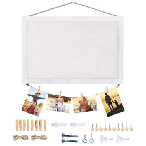 Pizarra de corcho enmarcada para pared, tablón de corcho decorativo para oficina, tablón de anuncios de corcho reutilizable para notas, calendario, fotos