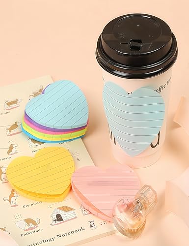 Notas adhesivas de corazón para decorar y organizar tu escritorio de oficina o estudio 4