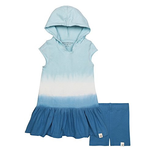 Burt's Bees Baby Baby Girls' Tee and Shorts Set, Top and Bottoms Outfit, 100% Organic Cotton, Geyser, 0-3 Months