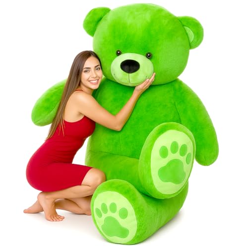 Image of JAI SHREE Soft Plush Teddy Bear for Kids & Girls | Cute Hugable Stuffed Toy with Bow for Birthday, Anniversary & Valentine's Dayt (Green, 5 Feet)