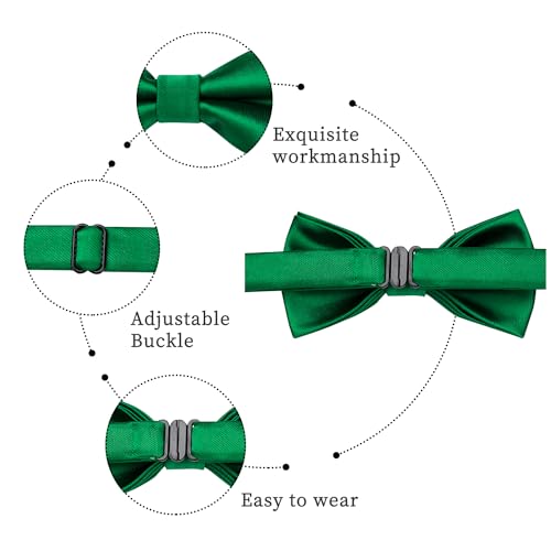 Image of HISDERN Bow Ties for Boys Pre Tied Toddler Bow Tie Adjustable Kids Bowties Clip On Fun Patterned Bowties for Wedding Party