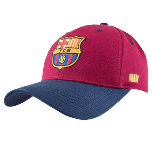 Hy-Pro Officially Licensed Barcelona Baseball Cap - Quality Material with Adjustable Strap Comfortable Sports Fan Accessories - Stylish Red & Navy Blue Football Hat for Men and Women 58cm