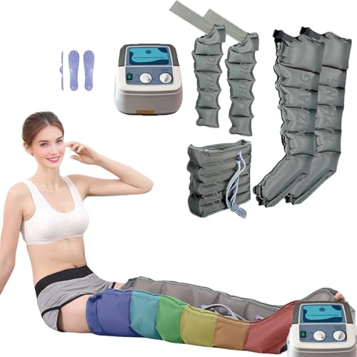 Presoterapia Para Casa Abdomen Y Piernas Con 6 Cavidades︱Maquina De Presoterapia Para Casa︱ 6 Cavidades Aire Presoterapia Piernas (Gris Oscuro, Máquina + piernas + brazos + cintura)