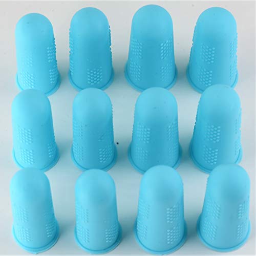 Finger Protectors [Flex Series - 12-Pack] Silicone Non-Stick Finger Covers [Turquoise - Small (6) / Medium (6)] for Hot Glue/Sewing/Wax/Rosin/Resin/Honey/Adhesives/Scrapbooking - Thumbnail 5