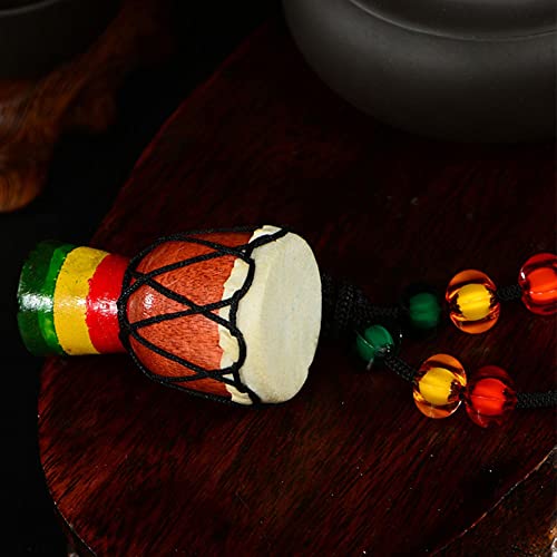 Zuyyon 15Pcs Instrument Necklaces Wooden Classic Djembe Drum Mini Pendant African Drum Bongos Percussion Jewelry Necklace Drums For Kids Adults Party Supply School Gift #TOP3