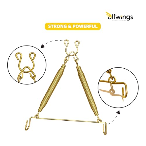 Image of AlfwingsBaby Cradle Spring with Hanger | Triangle Hanging Spring with Hanger for Swing, Thottil Hook | Up to 20Kg | (Gold, Triangle Cradle Spring)