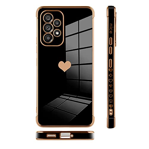 Capa Nirruo para Samsung Galaxy A52/A52s 4G/5G com proteção de câmera, capa de telefone com coração