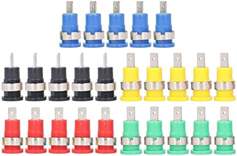 5 Pair 4mm Return Type Safety Banana Plug Socket, Nickel Plated Pure Copper Binding Post Terminal Connector, for Electronic Welding Machinery