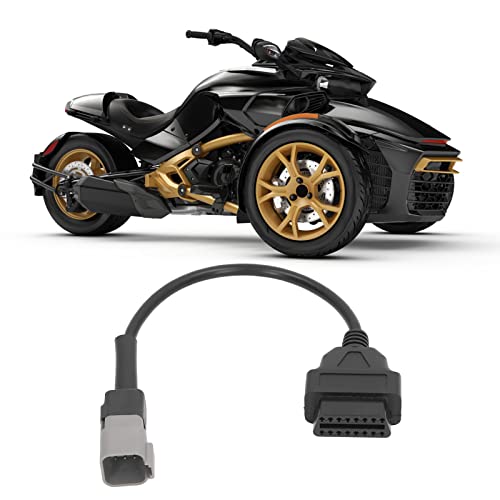 Obdii Scanner Cable, Abrasion Resistant 6Pin To 16Pin Abs Portable Diagnostic Cable Adapter For Utv For Motorcycle #TOP1