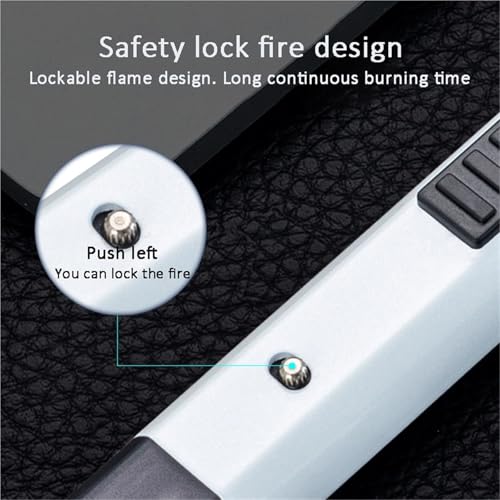 Encendedor de butano metalico antiviento con llama ajustable miniatura 4