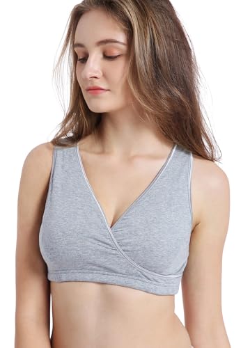 Image of CAKYE 4 Pack Nursing Bras for Breastfeeding Maternity Cotton Sleep Bralette