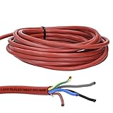 Mit Außenmantel auf Silikon-Basis, Farbe rotbraun ist das Kabel für Sauna ist geeignet. Saunakabel-Silikon : Feindrähtiger, verzinnter Kupferleiter, Aderisolation auf Silikon-Basis.
