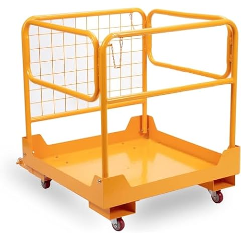 Atatod 36"x36" Forklift Safety Cage, Heavy Duty Forklift Safety Work Platform with 4 Wheels Cover