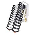 Attic Ladder Pulldown,12 Pedals Attic Ladder Telescopic Ladder,Wall-Mounted Folding Stairs for Attic, Retractable Attic Ladder with Armrests,11.5ft Vertial Height (Black)