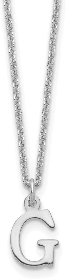 Diamond2Deal 10k White Gold Cutout Letter G Initial Necklace 18''