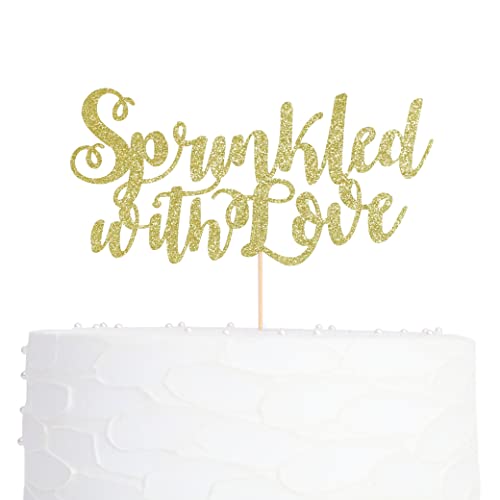 Sprinkled With Love Cake Topper - Donut Sprinkle Birthday Party Smash Cake Topper ,1st Birthday Cake Decor,First Birthday Party Photo props Decoration Supplies for Baby Shower