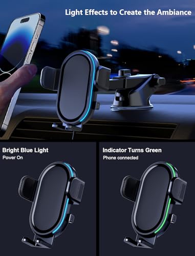 Ugdluck CA026 Wireless Car Charger, Ugdluck 15W/10W/7.5W Car Charger Mount With Led Lights Dashboard Windshield Air Vent Car Phone Holder Fit thumb #2
