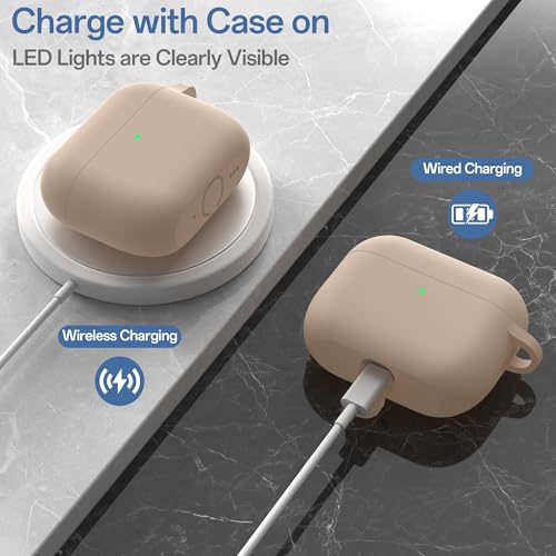 Image of Meliya for AirPods Pro 3 Case 2025 with Cleaner Kit, Soft Silicone Protective Case for Apple AirPods Pro 3rd Generation with Keychain & Lanyard for Women Men (Milk Tea, Airpods Pro 3 2025)