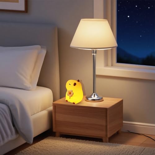 Lámpara nocturna capibara silicona recargable 9.5x9.2x11.6 cm miniatura 4