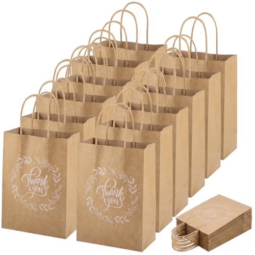woric 25 Pcs Thank You Gift Bags 21x15x8cm Small Teacher Gift Bags