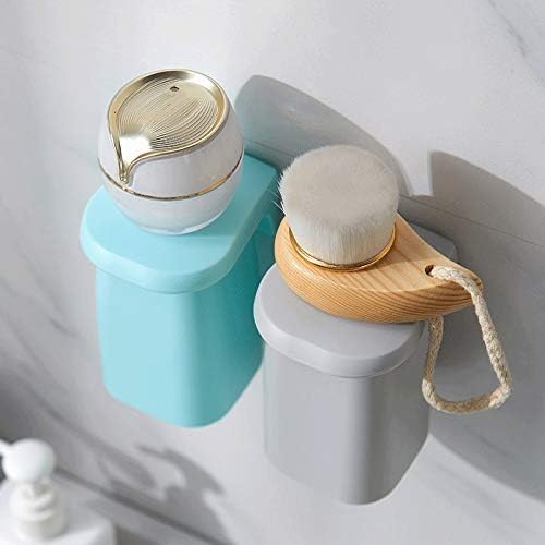Toothbrush Holder Wall Mount Gargle Cup Rack Family Set Toothbrush Holder Wall Mount Rack Bathroom Tools Set(Gray)