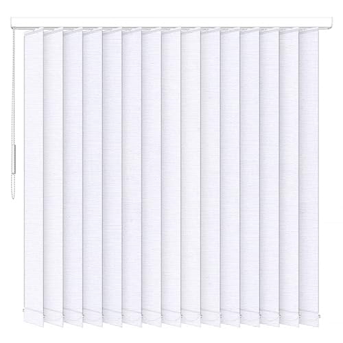 Store Californien tamisant L 200 x H 240 cm – Lames Verticales 127 mm – Chaînette – Fixation Plafond – (Blanc)