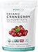 USDA Organic Cranberry Concentrate (50:1) Powder - 500mg is Equivalent to 25,000mg of Fresh Cranberries - For Kidney Cleanse & UTI Support Vitamins - Fruit Extract Supplement - 100 Servings - No Pills